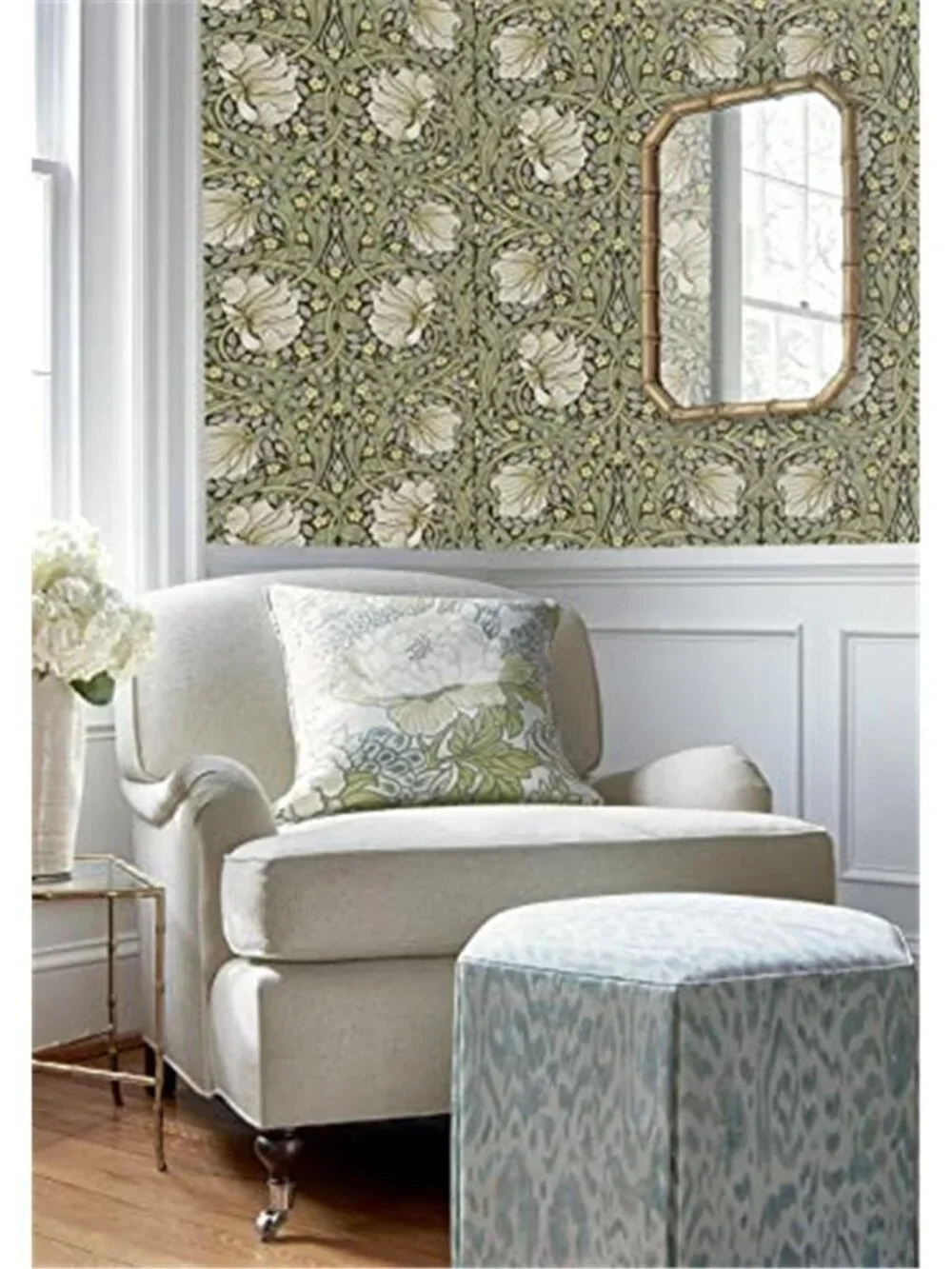 Wallpaper Vintage Wall Paper Sage Green Removable | Textured Renter Friendly